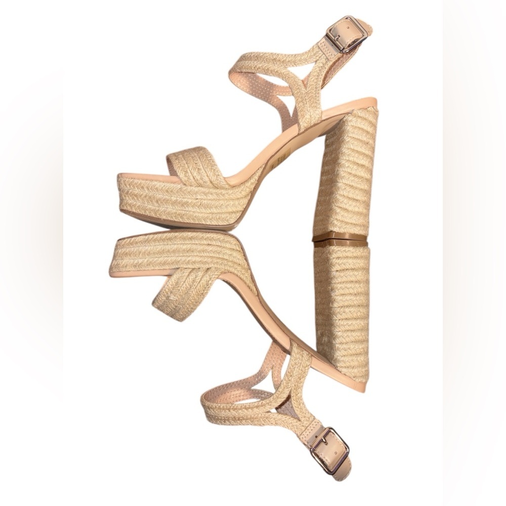 New Steve Madden Women’s Lombardo Woven Open Toe Plat Sandal Natural Sz 9M - Picture 8 of 11